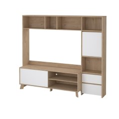 TV stěna Nerea 320 jackson hickory/bílý lesk
