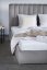 Čalouněná postel MAGGIE šedá/dřevěný rám 160x200