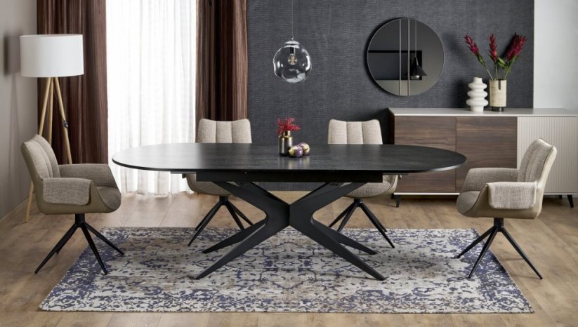 Rozkladací jedálenský stôl SANDRO 180(240)x100 čierny