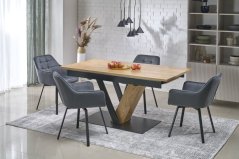 Rozkládací jídelní stůl FANIS 160(220)x90 dub přírodní/černá