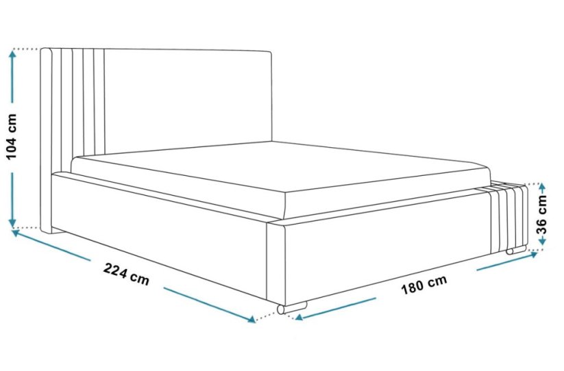 Čalouněná postel BED 13 140x200 JASMÍNE výběr z barev