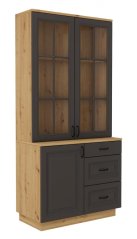 Vitrína Flower 100 2D dub artisan/grafit