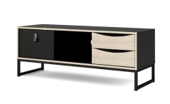 TV stolík Sheba čierny MAT/dub sonoma