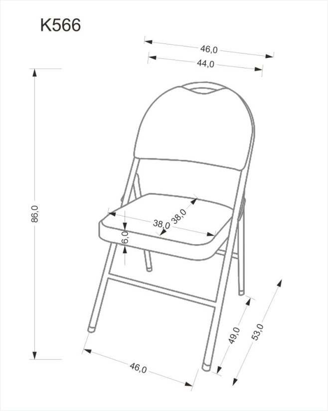 Skladacia stolička K566 čierna/sivá