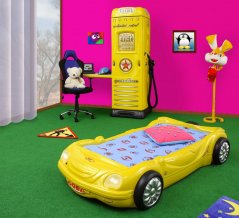 Dětská postele BOBO auto žltá
