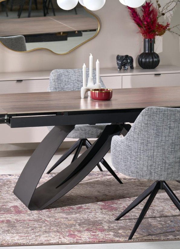 Rozkladací jedálenský stôl HILARIO 180(260)x90 orech/čierna