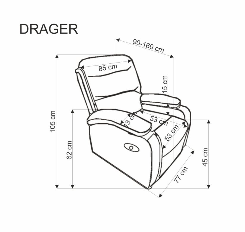 Relaxačné kreslo DRAGER sivé