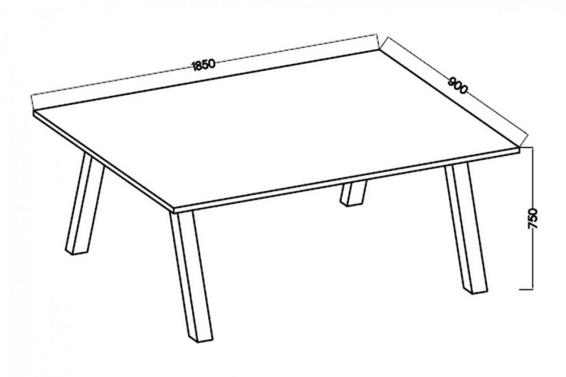 Jedálenský stôl KOLINA čierna/lancelot 185x90