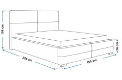 Čalouněná postel BED 3 140x200 Jasmine černá