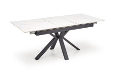 Rozkladací jedálenský stôl PLATAN 140(180)x85 biely mramor/čierny