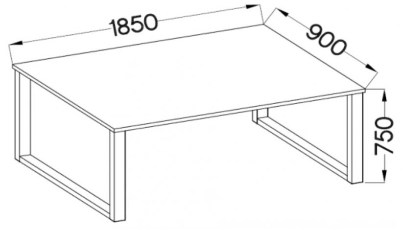 Jídelní stůl PILGRIM černá/lancelot 185x90