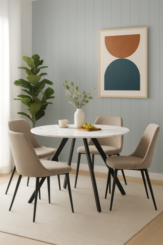 Okrúhly jedálenský stôl GYRUS 120 biela