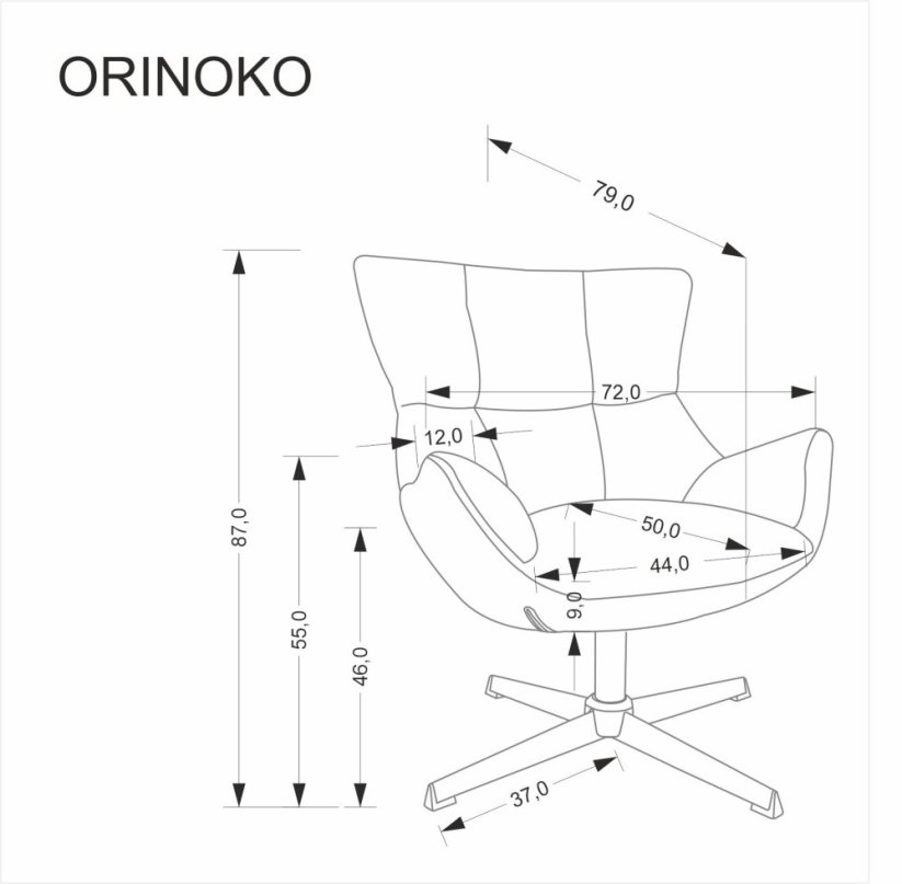 Čalouněné křeslo ORINOKO šedé