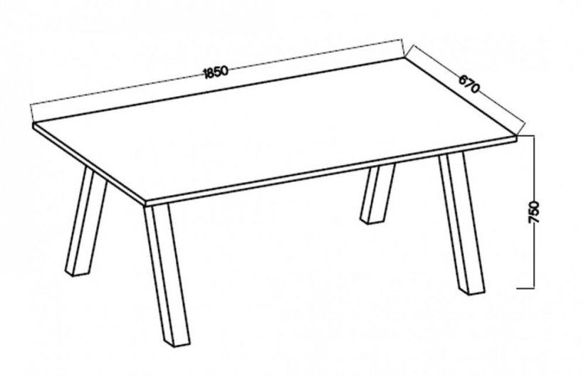 Jedálenský stôl KOLINA čierna/lancelot 185x67