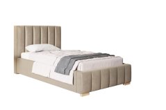 Čalouněná postel BED 1 90x200 béžová velvet
