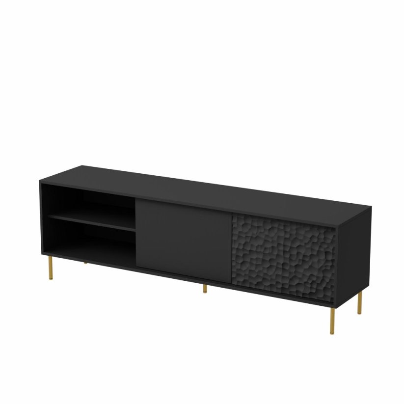 Televizní stolek BULLET černý/zlatý