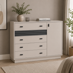 Komoda ALTO 17 4S1D – kašmír / antracit