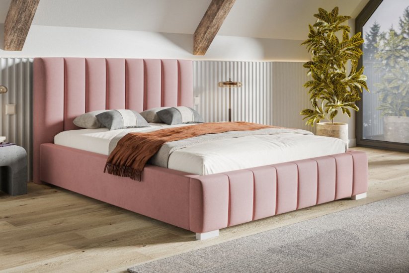 Čalouněná postel BED 10 140x200 růžová