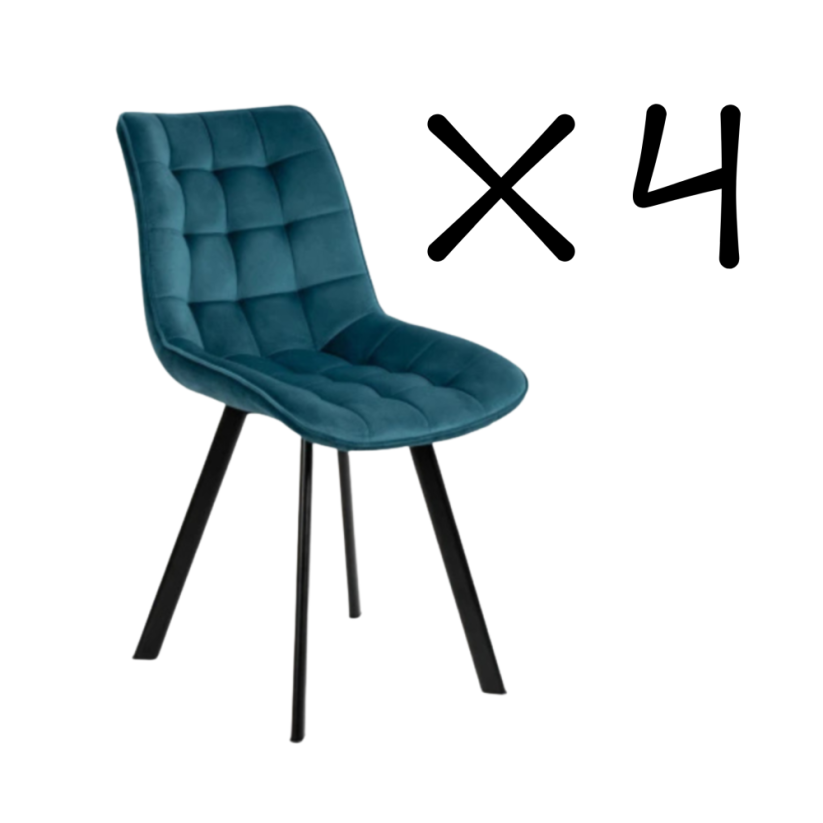 Set 4 kusov jedálenská stolička NIKI tyrkysová