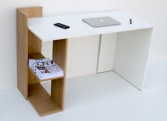 Pracovný stôl OMENA SHELF dub sonoma/biela