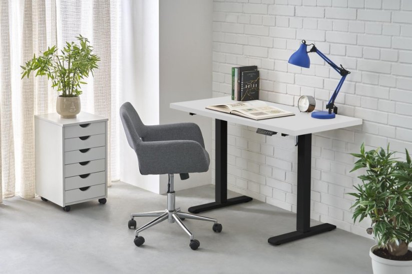 Výškovo nastaviteľný písací stôl B54 biela/čierna