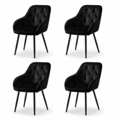 Set 4 kusy jídelní židle / křesla CHERRY prémium černá