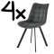 Set 4 kusů jídelní židle K332 tmavě šedá