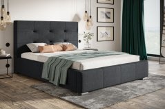 Čalúnená posteľ BED 5 140x200 tmavo sivá