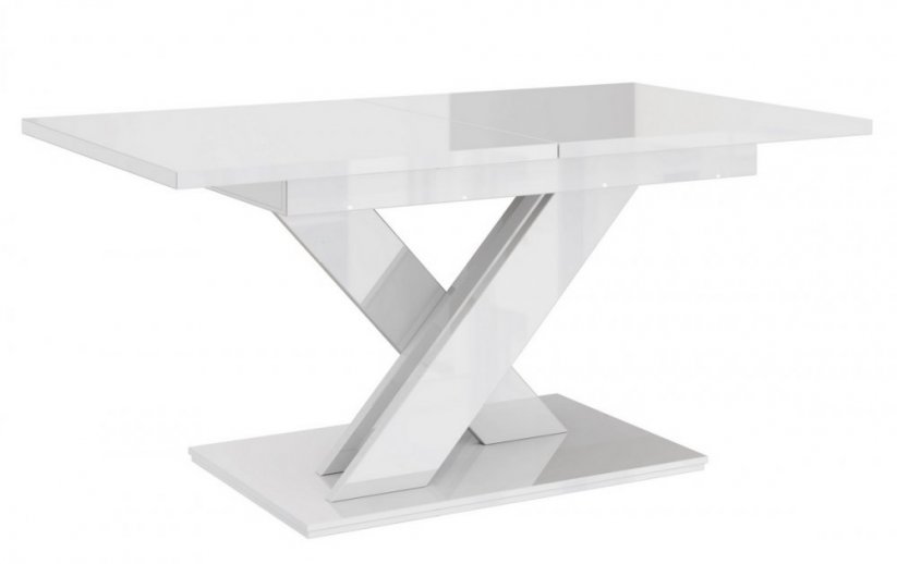 Rozkladací jedálenský stôl BRAGA biely mat/betón 140(180)x80x75
