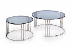 Konferenční stolek MERCURY - sada 2 ks stříbrný