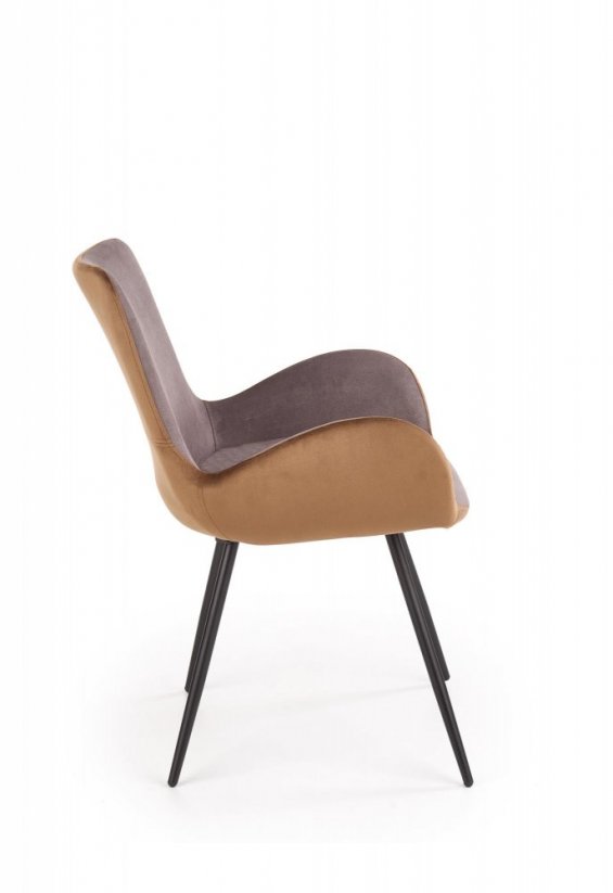 Jedálenská stolička K392 tmavo sivá/hnedá