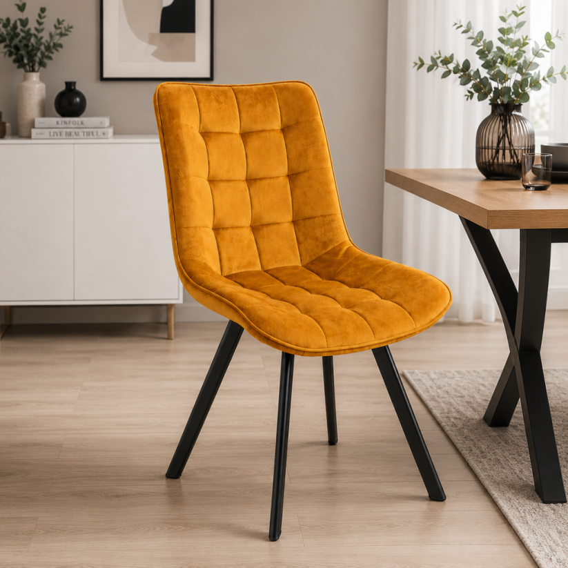 Set 6 kusov jedálenská stolička NIKI horčicová
