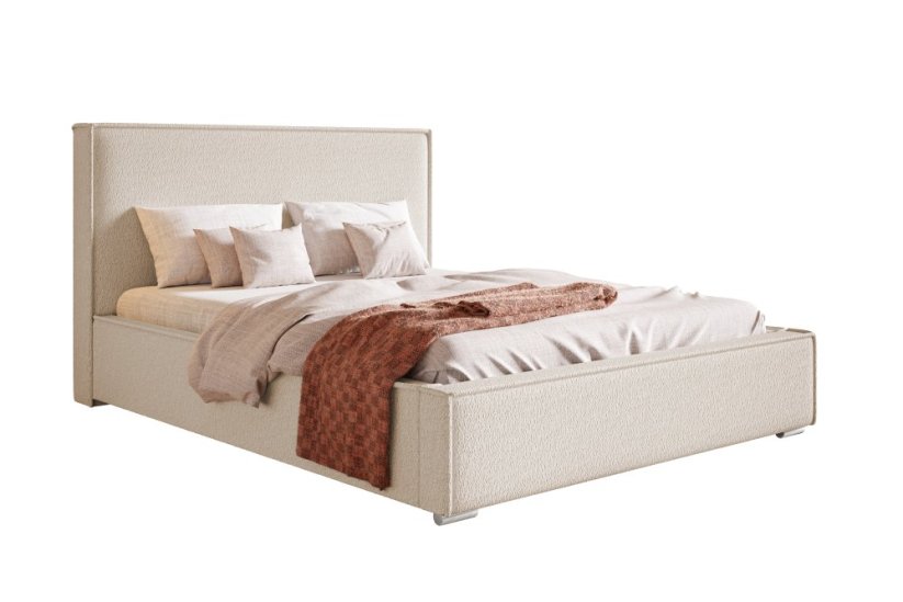Čalouněná postel BED 8 180x200 bouclé béžová