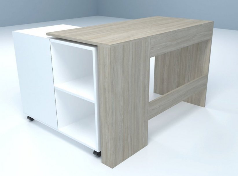 Pracovný stôl STAN dub sonoma/biela
