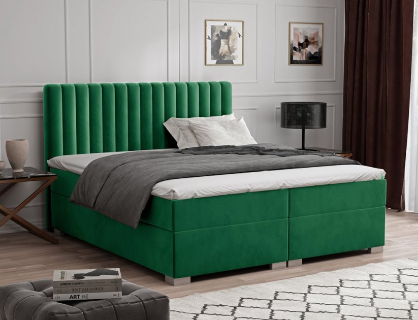 Kontinentálna Boxspring posteľ VELA 160x200 výber z farieb