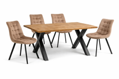 Jedálenský set 4+1 ROBUL 140 prírodný / béžová