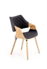 Jedálenské kresielko K396 velvet čierne / prírodné