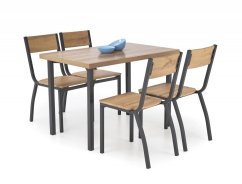 Jedálenský set 4+1 MILTON prírodný/čierny
