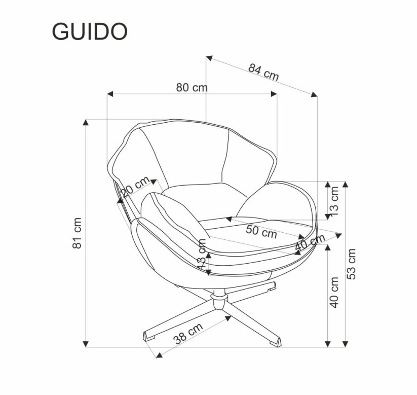 Křeslo GUIDO hořčicové