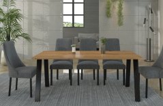 Jedálenský stôl KOLINA čierna/artisan 185x67