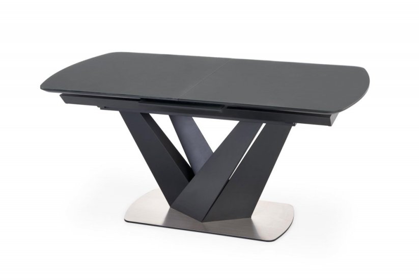 Rozkládací jídelní stůl PATRIZIO 160(200)x90 tmavě sivý/černý