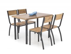 Jedálenský set 4+1 MILTON prírodný/čierny