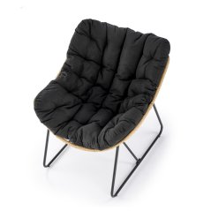 Kreslo WHISPER čierne/prírodné