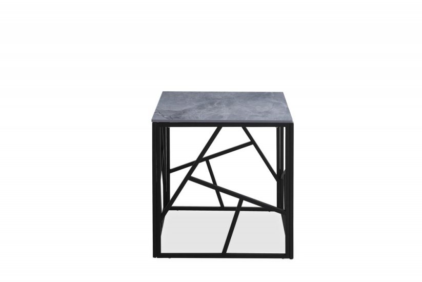 Konferenční stolek UNIVERSE 2 čtverec šedý mramor/černý