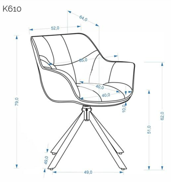 Čalúnené jedálenské kreslo K610 sivá