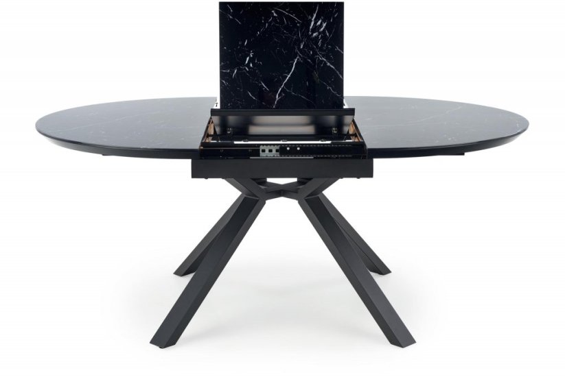 Rozkládací jídelní stůl VERTIGO 130(180)x130 černý mramor