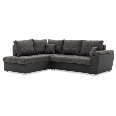 Sedacia súprava VEGAS 245/190 ĽAVÁ tmavo sivá/čierna