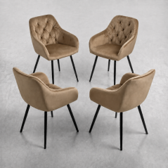 Set 4 kusů jídelní židle SIENA béžová
