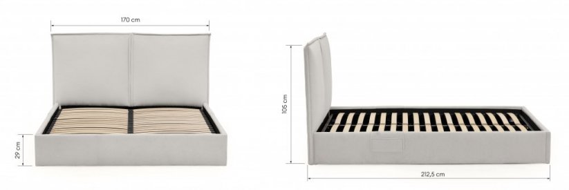 Čalouněná postel KAMILA béžová/kovový rám 160x200