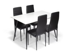 Jedlený stôl Ceramon 120 biela + 4ks jedálenská stolička TINO čierna